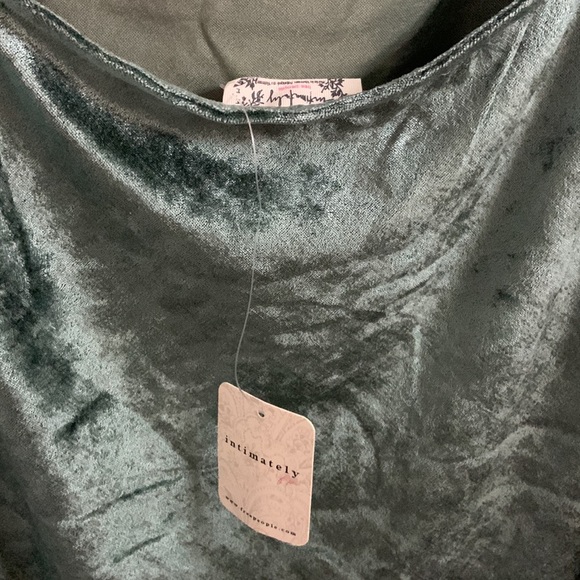 FREE PEOPLE All Night Velvet Tunic Strappy Tank Top Green - Picture 12 of 12
